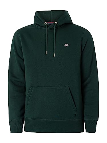 GANT Herren Reg Shield Hoodie Kapuzenpullover, Tartan Green, S EU – Ansicht 5