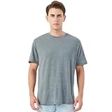 Merino Protect 100% Camiseta Lana Merino Hombre Olor Resistencia Base Capa Ligero Senderismo Viaje T-Camiseta Suave Camiseta Interior