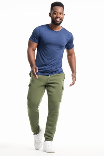 Men's 3-Pack Fleece Athletic Workout Jogger Sweatpants with Cargo Pockets and Drawstring Size S-3XL4