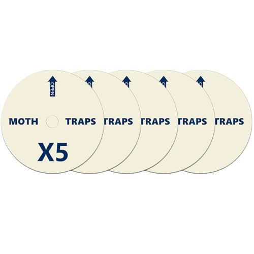 Frogoom Moth Trap Premium Pheromone Sticky Pads Refills 5pcs, 5.3 inch Refills Compatible with Frogoom Moth Trap