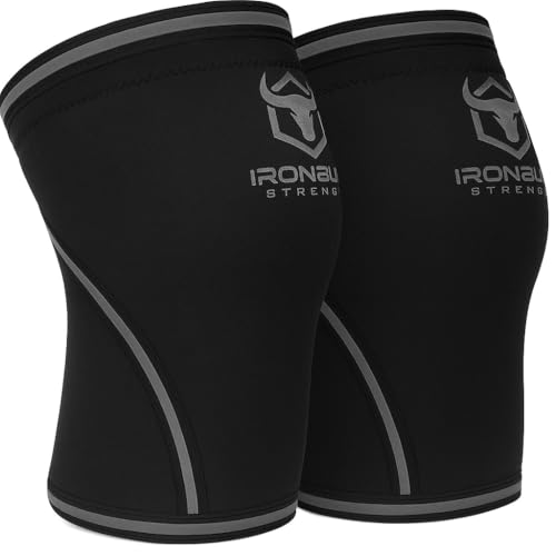 Iron Bull Strength Knee Sleeves 7mm (1 Pair) - High Performance Knee Sleeve Support for Weight Lifting, Cross Training & Powerlifting - Best Knee Wraps & Straps Compression - for Men and Women