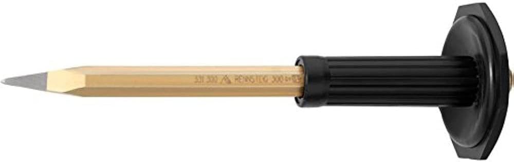 Rennsteig 331 250 1 Pointed Painted Chisel with Handguard, Gold/Red, 250 mm