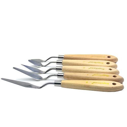 Aebderp 5 Pcs Big Palette Knives For Oil, Canvas, Acrylic Painting Tool Set Oil Painting Spatula Shovel Paint Knife With Wooden Handle (P1) #TOP2