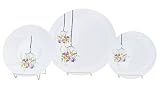 Luminarc"Flore" Unbreakable Tempered Glass 18-pcs Dinnerware Set, White Dinner Dish Set, Dinner Plat