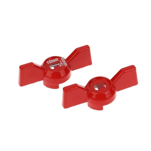 hiwhale Ensemble de poignée de valve en aluminium 2 pièces, poignée papillon rouge pour vannes à bille, accessoire de clé à valve