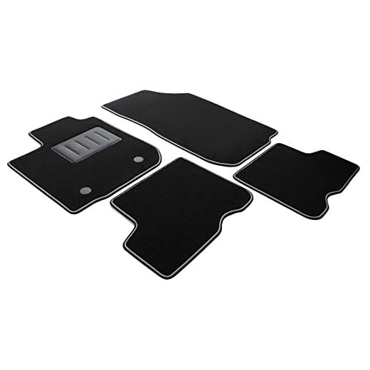 ilTappetoAuto®, sprint04816, Alfombrillas Moqueta Negra Antideslizante, Bordo Bicolor, salvatacco Reforzado de Goma