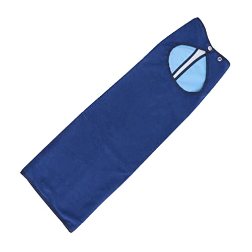 LALAFINA Solid Color Bib for Adults Mealtime Clothing Protection Absorbent Comfortable Dark Blue -202bl