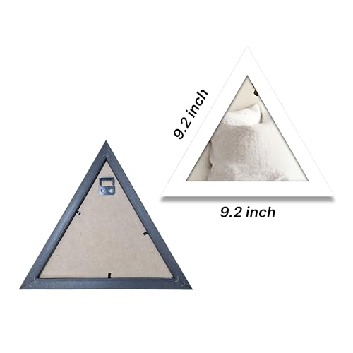 Image of Art Street Acrylic Triangle Decorative Wall Mirror Set of 6 Triangle Shape Mirror for Home Decoration, (9x9 Inch, White)