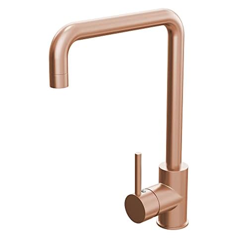 Egerton Brushed Antique Copper | Single Lever Kitchen Sink Mixer | Brushed Copper | Swivel Spout Cover