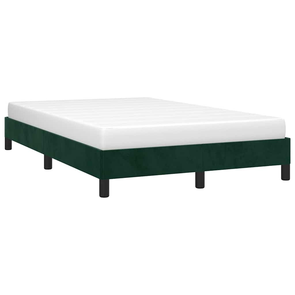vidaXL Polsterbett, Bett Bettgestell mit Lattenrost, Schlafzimmerbett Doppelbett mit Stützbeinen, Bettrahmen Schlafzimmermöbel, Dunkelgrün 120x200cm Samt