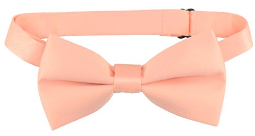 Vesuvio Napoli BOY'S BOWTIE Solid PEACH Color Youth Bow Tie