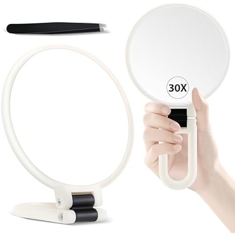 MIYADIVA 30X Double Sided Hand Mirror Cover