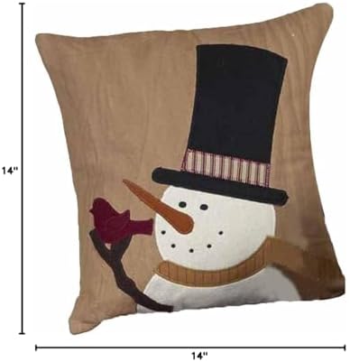 14" x 14" Tea Dyed Snowman Sam Pillow, Multi