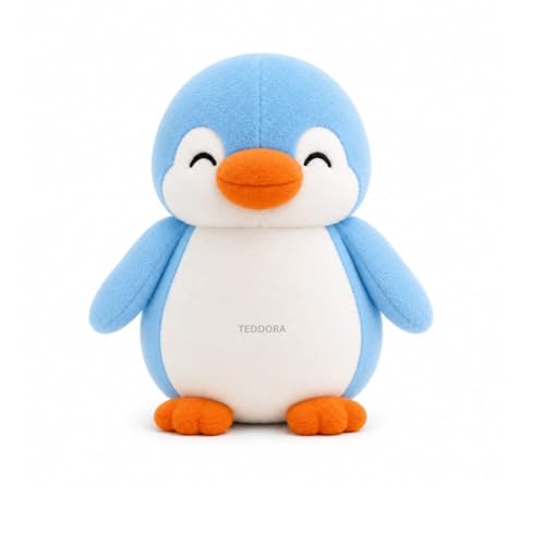 Image of Shy Penguin Soft Toy for Girls Boys Kids,Sky Blue,Penguin Animal Plush Stuffed Baby Teddy Gift Birthday, 18cm