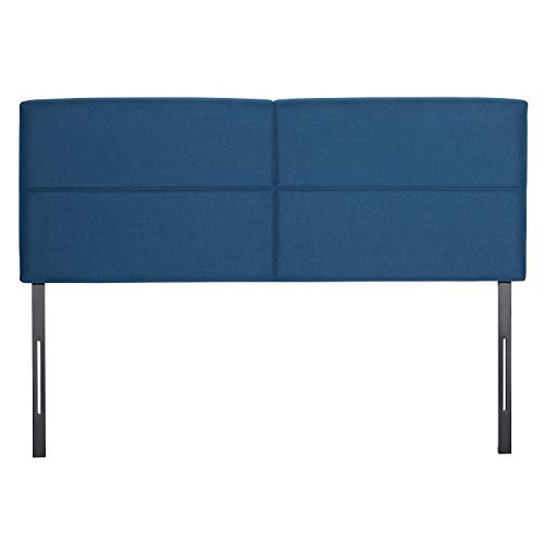 Vecelo King Headboard Upholstered Tufted Panel With Rectangle Pattern In Linen Fabric-Adjustable Height From 39'' To 49', Cobalt #TOP1