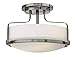 Hinkley 3641BN-LED Harper - 14.5 Inch 32W LED Medium Semi-Flush Mount, Brushed Nickel Finish with Etched Opal Glass