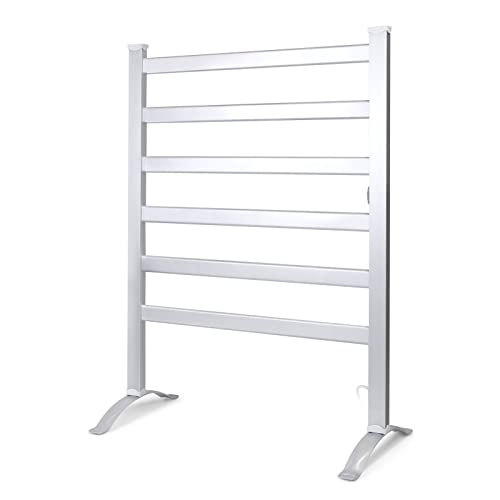 INNOKA 2-in-1 Towel Warmer and Drying Rack, Heated Towel Rack, Free Standing & Wall Mount (UL Certified) with 6 Bars & Aluminum Frame for Bathroom