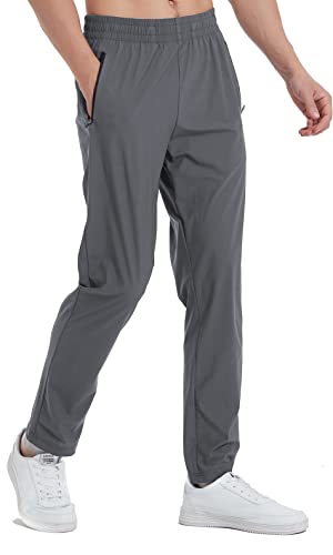 Triple Moon Pantalon d'extérieur respirant pour homme - Séchage rapide et léger - Pour l'été - UPF 50 - Avec poche zippée, gris foncé, XXXL Cover