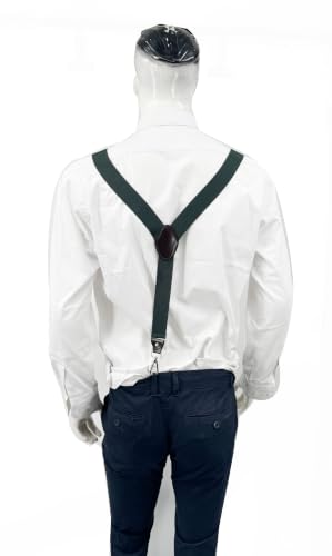 Image of Mens Suspenders with 3 Swivel Hooks Belt Loops 1.4 Inch Wide Heavy Duty Adjustable Braces