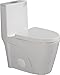 1.1/1.6 GPF Dual Flush 1-Piece Elongated Toilet with Soft-Close Seat, Sleek Design, Water-Saving & Comfort Enhanced, Perfect for Modern Bathroom Upgrade (15 5/8 Inch,Gloss White)