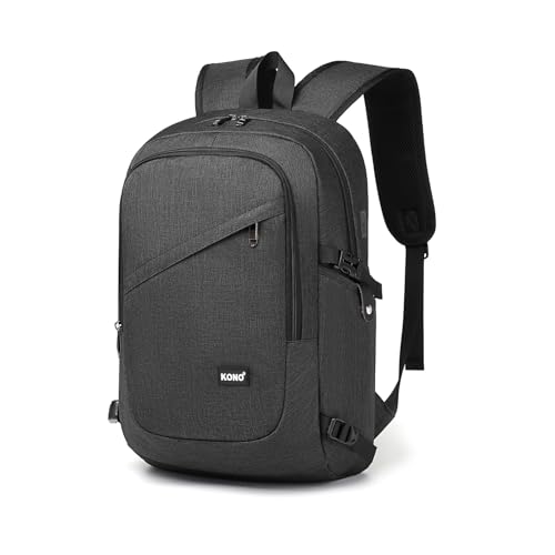 Kono Mochila Portátil 17,3 Gran Capacidad, Impermeable Con Puerto De Carga Usb, Para Trabajo, Universidad Y Viaje - Gris Oscuro Kono Mochila Portátil 17,3 Gran Capacidad, Impermeable Con Puerto De Carga Usb, Para Trabajo, Universidad Y Viaje - Gris Oscuro
