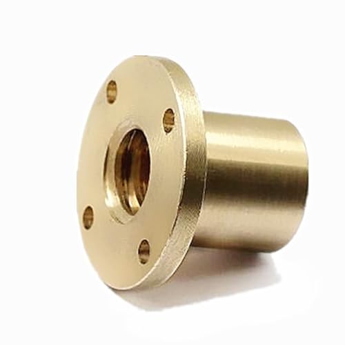 ELLANA Threaded Backlash T12 Screw Nut 12mm Diameter Trapezoidal Screw Rod Flange Brass Nut 2mm 3mm Pitch 2mm 8mm 10mm 12mm Lead T12 Screw Rod Nut Screw trapezoidal (Size : Pitch 2mm Lead 2mm)