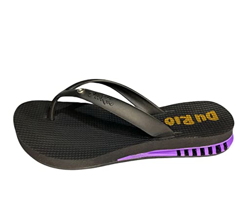 Chinelo Feminino Com Salto DuRio Air Para Esporão Fascite Plantar Ortopédico Vegano (Roxo, G, br_foo