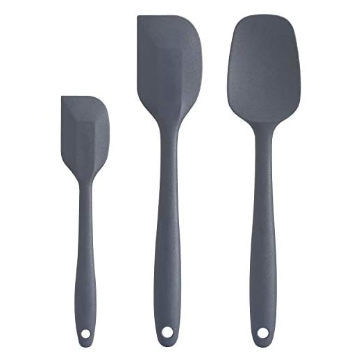 Cooptop Silicone Spatula Set - Rubber Spatula - 600°F Heat Resistant Baking Spoon & Spatulas(Dark Grey)