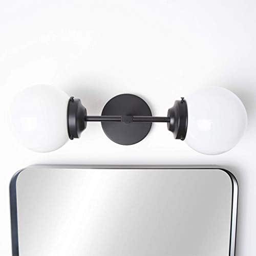Amazon.com: Double Globe Black Bathroom Vanity Sconce Matte Black Mid ...