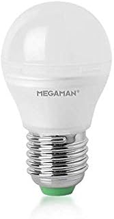 Megaman LED Light Bulb 142598 Dimmable Rich Colour R9 Classic Opal Golf Ball LED Light Bulb E27 Edison Screw 4000K Cool White 5.5W 470lm A+ Rating 15000 Hours Estimated Life