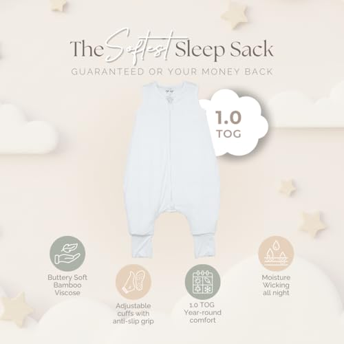 Image of Sleeveless Soft Baby & Toddler Sleeping Sack, Breathable with Adjustable Feet Cuffs & Anti-Slip Grip