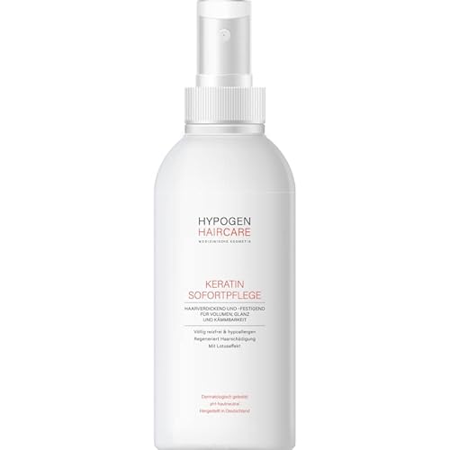 HYPOGEN CARE® Keratin-Sofortpflege | Für trockenes, geschädigtes, oder chemisch behandeltes Haar | Haarverdickende, festigende Föhnlotion mit leichtem Halt Cover