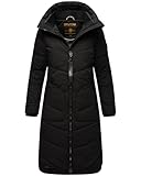 LOOK: Modischer Damen Steppmantel für mit hohem Kragen und großer verstellbarer Kapuze von Marikoo für die kalte Jahreszeit (Herbst und Winter)