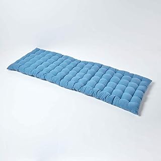 HOMESCAPES Black Garden Bench Cushion 2 Seater Seat Pad for Patio Furniture Kitchen or Dining Bench Indoor & Outdoor Use Comfortable 100% Cotton Modern Tufted Style Thick Cushion 108cm Wide