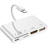 Beleuchtung zu HDMI USB Adapter, 5 in 1 iPhone HDMI Adapter SD TF Kartenleser Adapter, 1080P Digital AV Adapter, Adapter kompatibel für Phone13/12/11/X/8 /8plus/7/7plus/pod