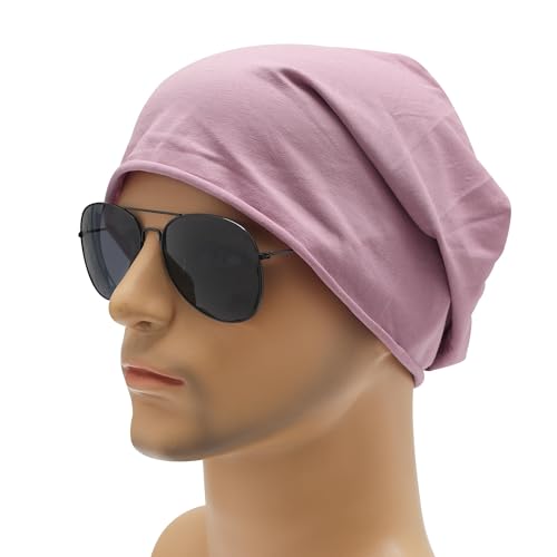 Image of ZLYC Cotton Thin Slouchy Beanie Hat for Men Women Fashion Soft Stretch Knit Skull Cap