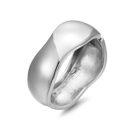 Gold/Silver Chunky Bangle Bracelets for Women Wide Cuff Bangle Wrist Cuff Bracelets Jewelry