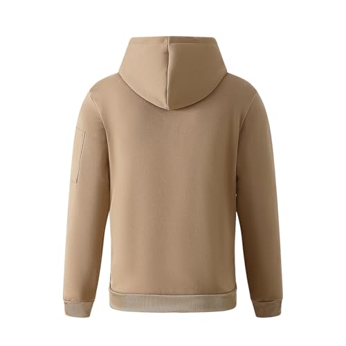 Mens Hoodie Drawstring Quarter Zip Up Pullover Sweatshirts Drop Shoulder Casual Fall Winter Pullover with Pocket3