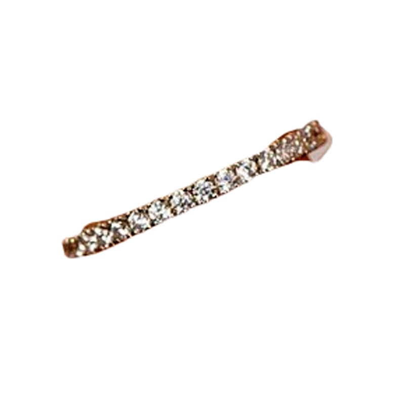 Demi-alliance en argent 925 contre le ternissement bague plaquée or avec pierre CZ