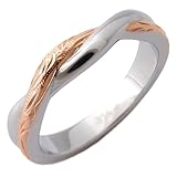 [ジュライス] ハワイアンジュエリー リング 指輪 スクロール レディース プルメリア メンズ プレゼント サージカル ステンレス ピンクゴールド11号