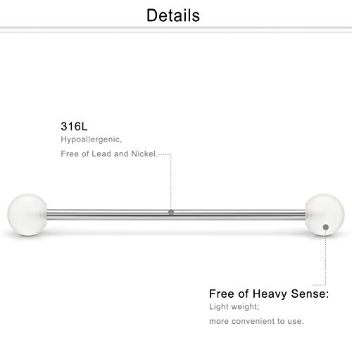 Dyknasz 15PCS Industrial Barbell 16G Surgical Steel Industrial Piercing Jewelry for Women Men Forward Helix-Cartilage Earrings 1 3/8"(35mm) Bar Length2