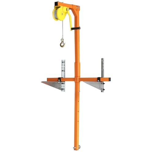 Air Conditioner Outside Installation Lifting Tool, Hand Winch + Folding Hanger, Manual Crane Tool MINGPING(Rope 66FT)