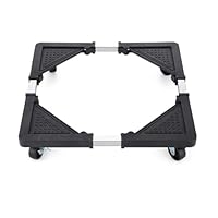 Mini Fridge Stand with 4 Locking Wheels 16.9"-25.6" Adjustable Dolly Base for Furniture Portable Refrigerator Stand(Black)