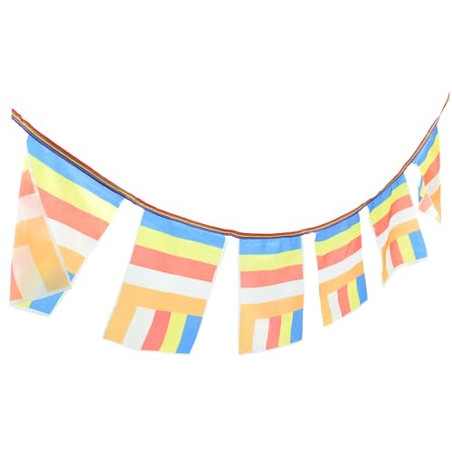 KONTONTY Stendardo Bandiera Tradizionale Tibetana Per Preghiera Striscione A Cinque Di Seta Bandiere Di Preghiera Del Tempio Bandiere Esterni