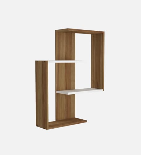 Image of ALEN Multipurpose Modular Wall Racks /Shelves /Organiser /Decor Particle Board Wall Shelf (Number of Shelves - 4, Beige, White)