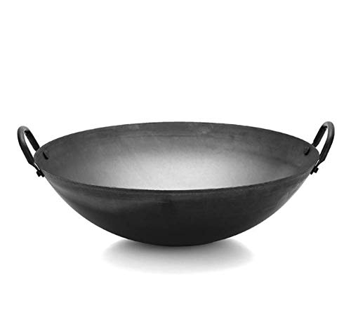 Wok de hierro fundido artesanal con recubrimiento antiadherente 60 cm miniatura 1
