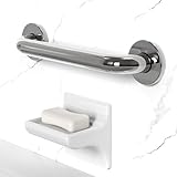 AmeriLuck Stainless Steel Bath Safety Grab Bar, ADA Compliant 500lbs Loading Capacity (Chrome, 12 inch)