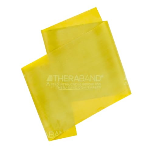 THERABAND Professional Resistance Band 6 Ft Light Yellow Level 1 Latex Exercise Band for Physical Therapy Strength Training Pilates & Home Workouts