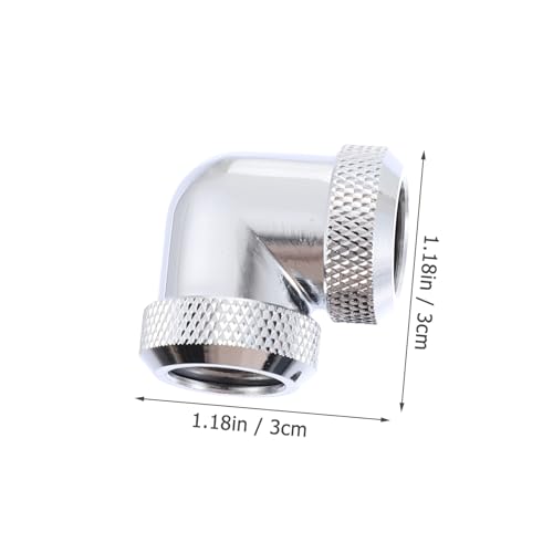 Adaptador refrigeración líquida PC componentes tubería rígida conector doble cabeza plateado 2