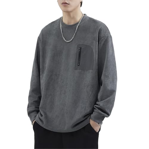 Chemise à manches longues hommes grand confort sweat-shirt ample respirant